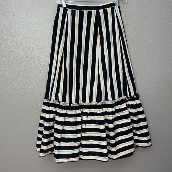 Who What Wear True Wrap Skirt striped Black/White/yellow Size 4 - Picture 8 of 15